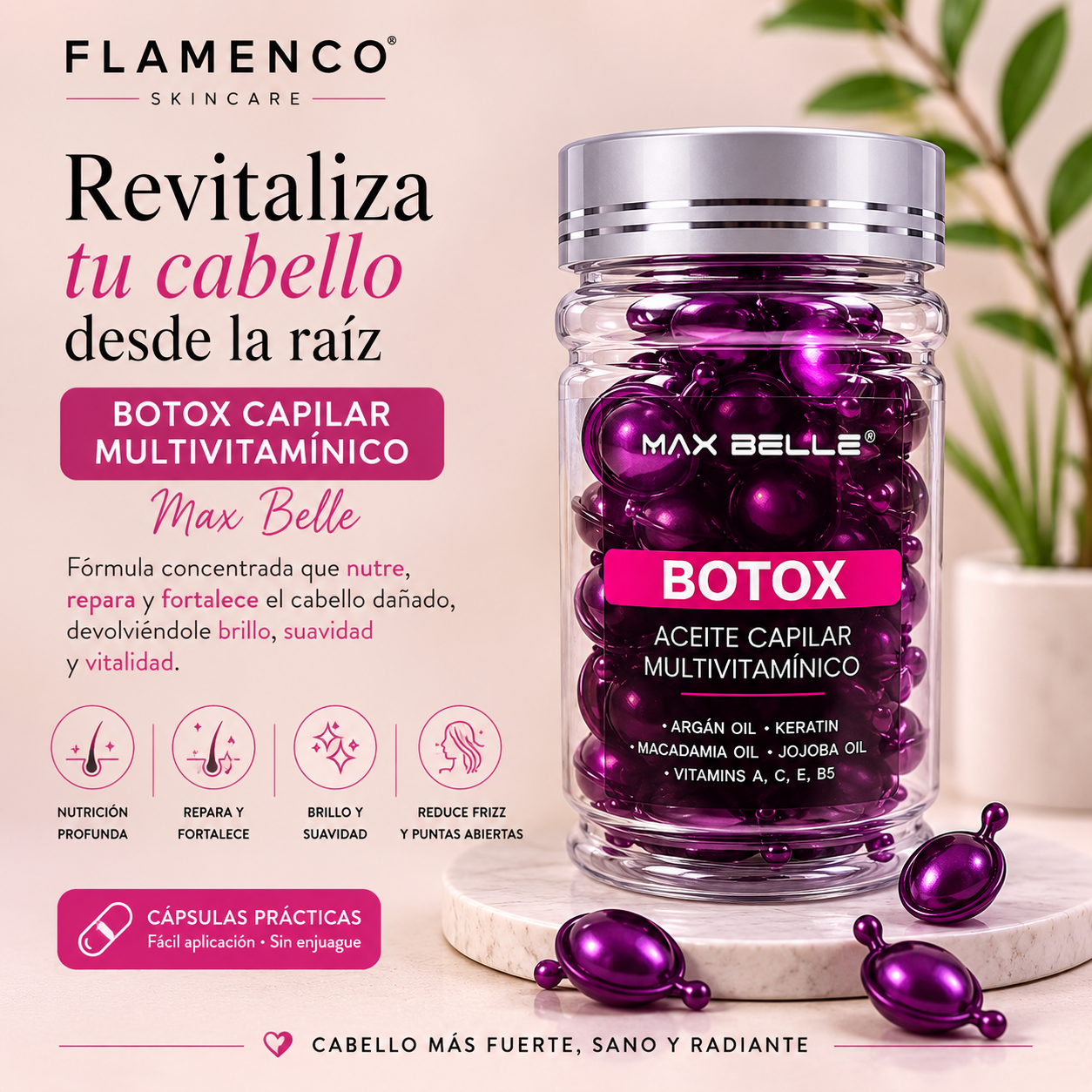 Botox Capilar Multivitamínico Max Belle Cápsulas