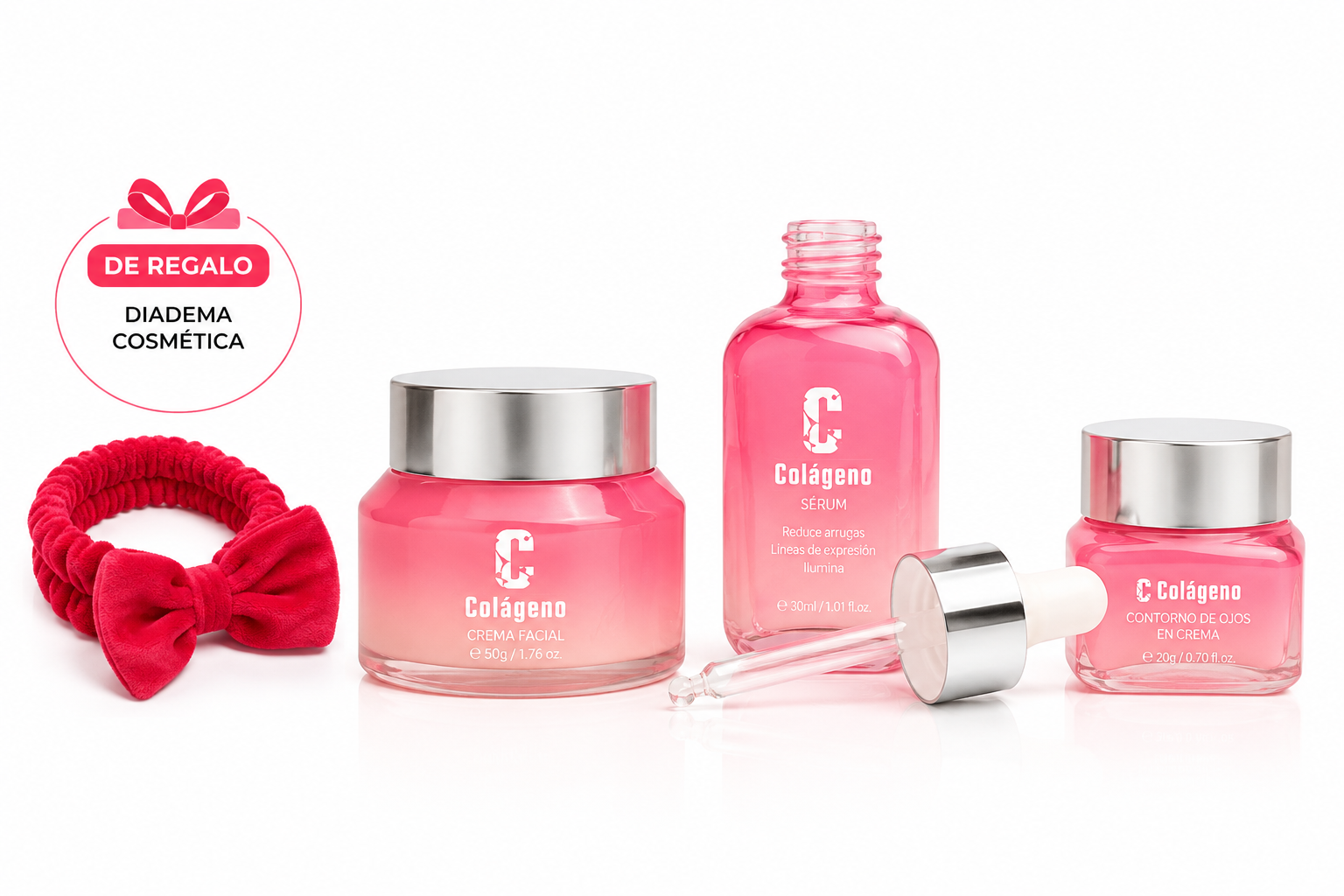 Kit Completo de Colágeno Facial 3 en 1 + Diadema de Regalo