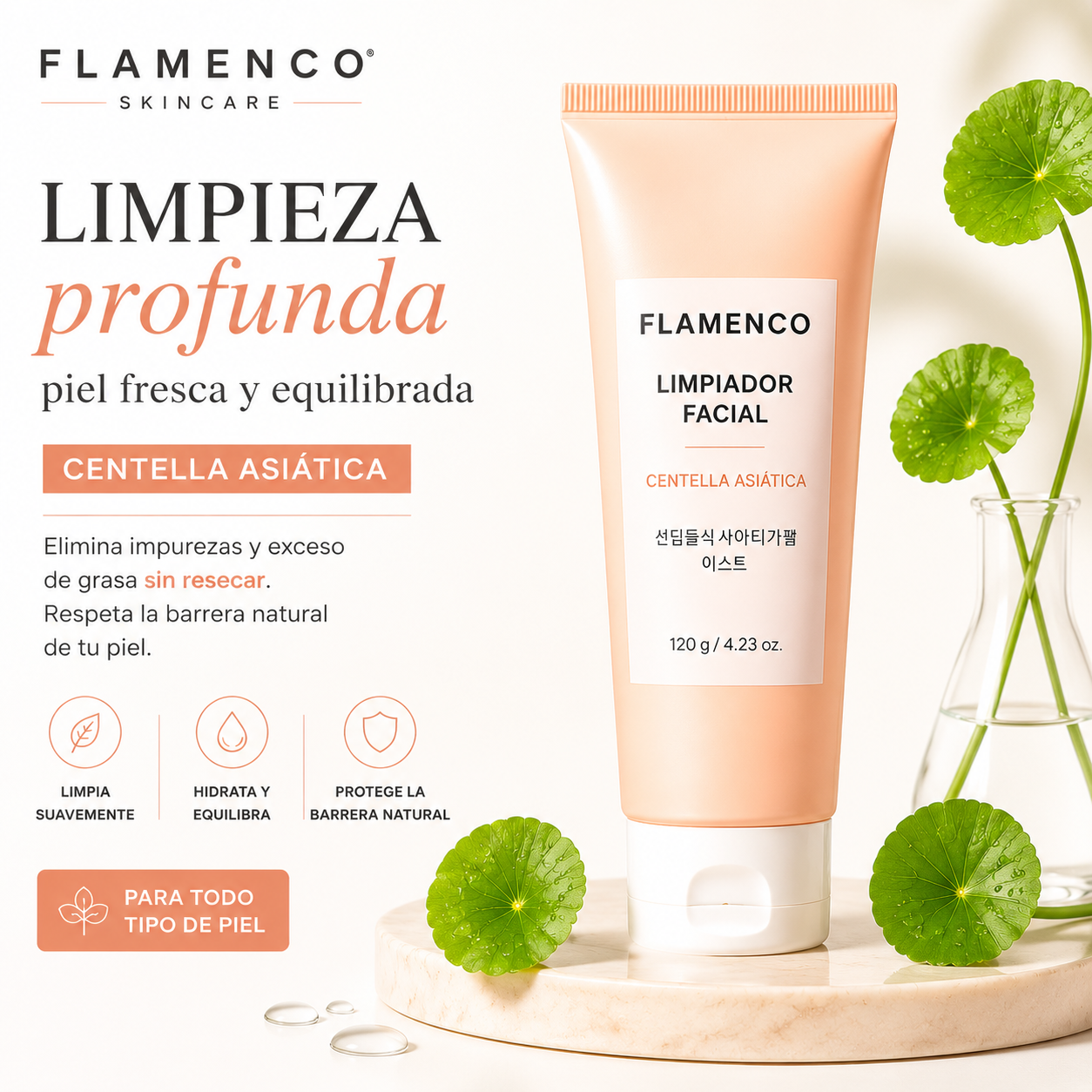 Limpiador Facial Centella Asiática Flamenco 120 g
