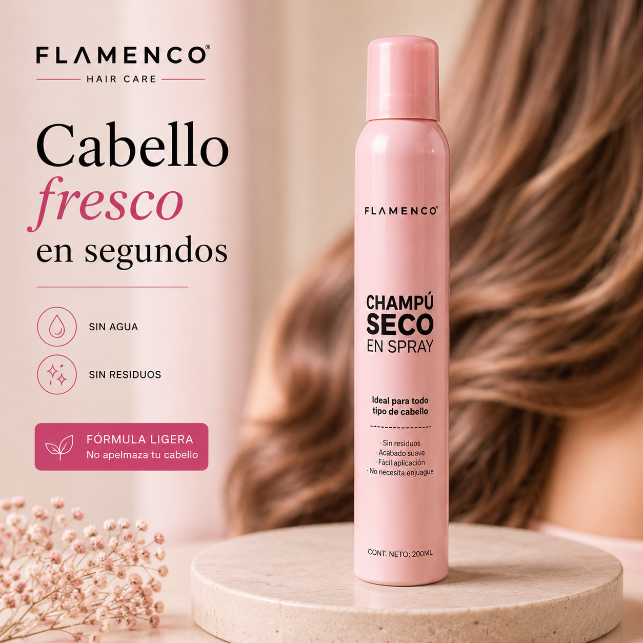 Champú Seco en Spray Flamenco 200 ml